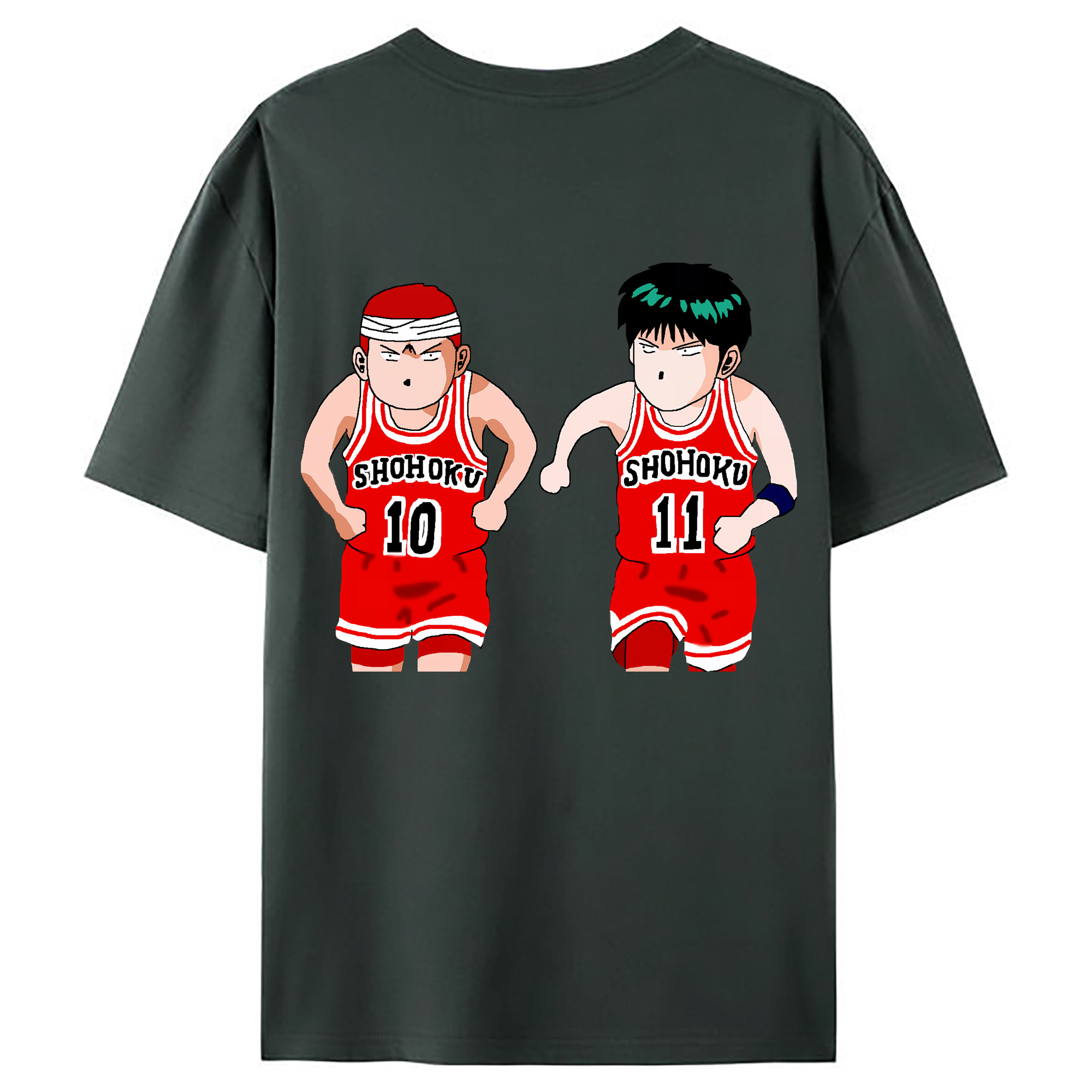 （画像用） SLAM DUNK／スラムダンク 綿100％ メンズ半袖Tシャツ（バックプリント） 通気性